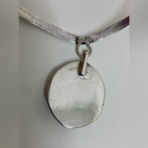 Victorian Era Antique Sterling Silver Bracelet w/ Moonstone Pendant - Picture 13 of 16